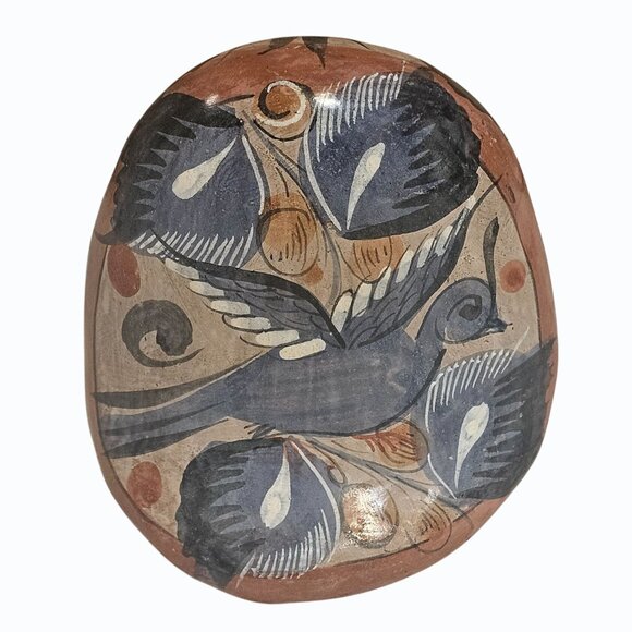 Vtg Mexico Stoneware OWL Bird Figurine Tonala Folk Art Southwestern Decor 4.5" - Picture 4 of 13